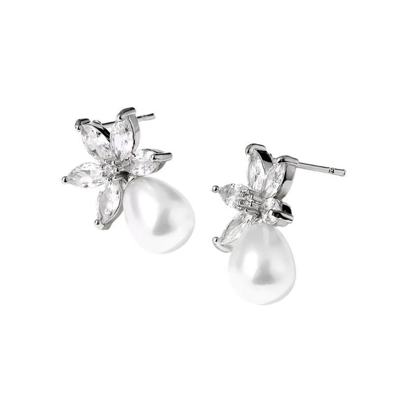 Zirconia Pearl  Earrings